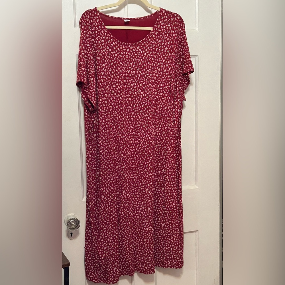 Old Navy Red Sundress Scoop Neck Midi